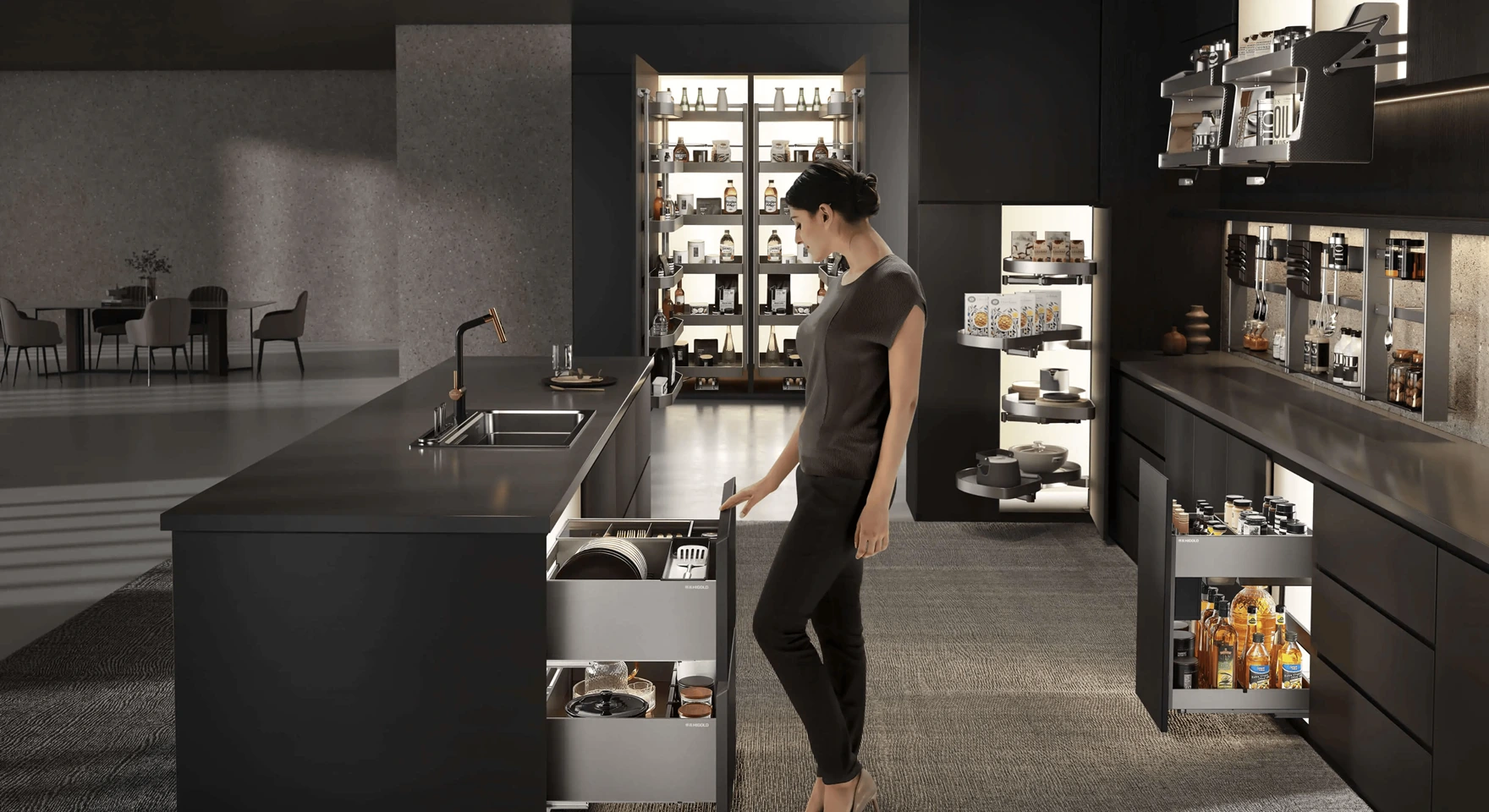 modular kitchen shearer show hand corner
